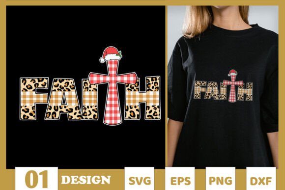 Faith Xmas Christian Sublimation SVG T-Shirt Designs
