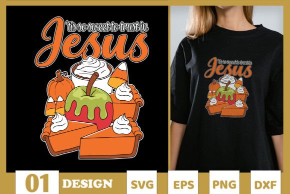 Fall Tis So Sweet to Trust in Jesus SVG for T-Shirt Designs