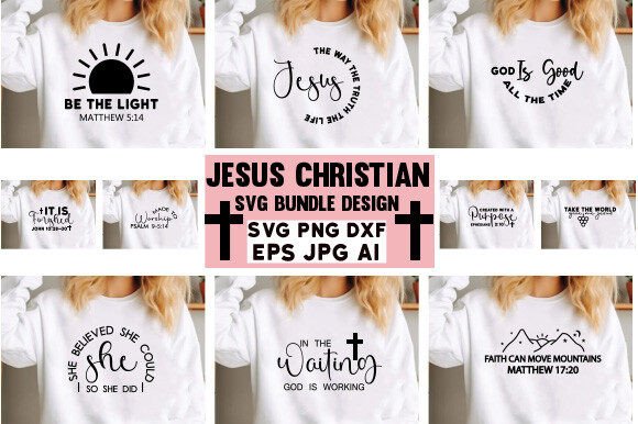 Jesus Christian SVG Bundle Design Png and Freebies