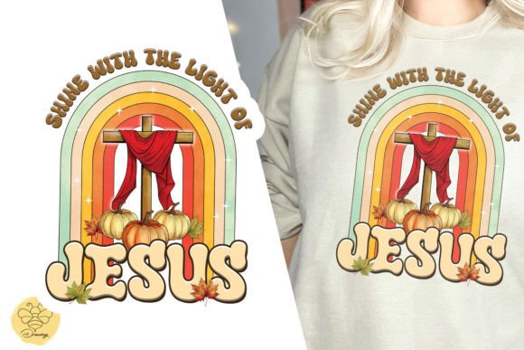 Shine with the Light of Jesus PNG for T-Shirt Designs